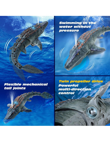 Juguete de Control Remoto Mosasaurus 19.5cm Gris - fromeasy