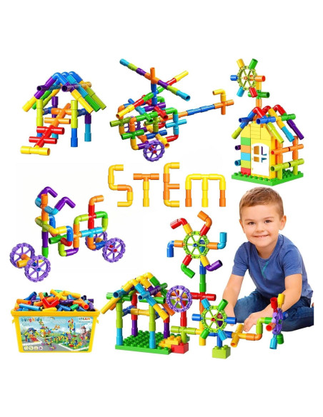 Bloques de Construcción Burgkidz 136 Piezas Juguete STEM 3+ Bloques de Construcción Burgkidz 136 Piezas Juguete STEM 3+