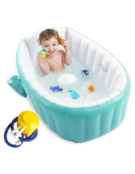 Bañera Inflable para Bebés EZYCOK Verde 98x63cm Bañera Inflable para Bebés EZYCOK Verde 98x63cm