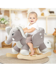 Caballo Balancín Elefante FUNLIO Gris para Bebés 6 Meses a 3 Años 2