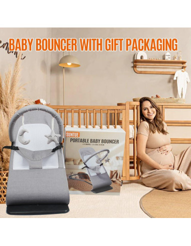Asiento de rebote portátil SUNTUE para bebés 0-12 meses