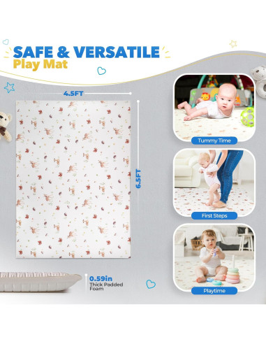 Alfombra de Juego Grande Bubzi Co 1.4x2m No Tóxica para Bebés