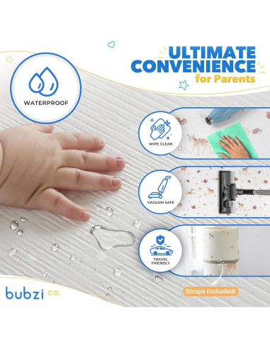 Alfombra de Juego Grande Bubzi Co 1.4x2m No Tóxica para Bebés