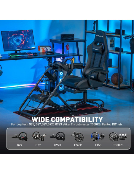 Soporte de Volante GTPLAYER Ajustable para Simulación de Carreras Soporte de Volante GTPLAYER Ajustable para Simulación de Carreras