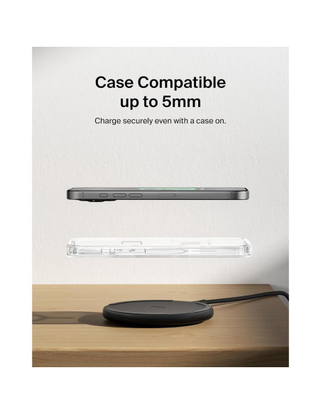 Base de Carga Inalámbrica Belkin 15W Qi - Cargador para iPhone y Samsung Base de Carga Inalámbrica Belkin 15W Qi - Cargador para iPhone y Samsung