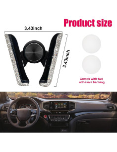 Soporte para Teléfono de Coche Dickno Brillante Ajustable 360 2