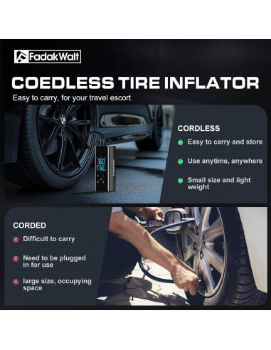 Compresor de Aire Inalámbrico FADAKWALT 150 PSI Digital