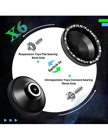 Yoyo Profesional Wabesmanis X6 Metal 6061 Responsivo y No Responsivo