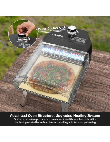 Horno de Pizza a Gas Mimiuo 33 cm Portátil para Exterior