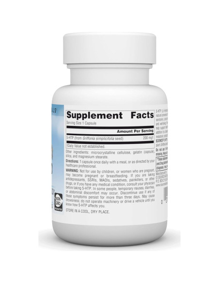 Suplemento Dietético Source Naturals 5-HTP 200 mg - 30 Cápsulas Suplemento Dietético Source Naturals 5-HTP 200 mg - 30 Cápsulas