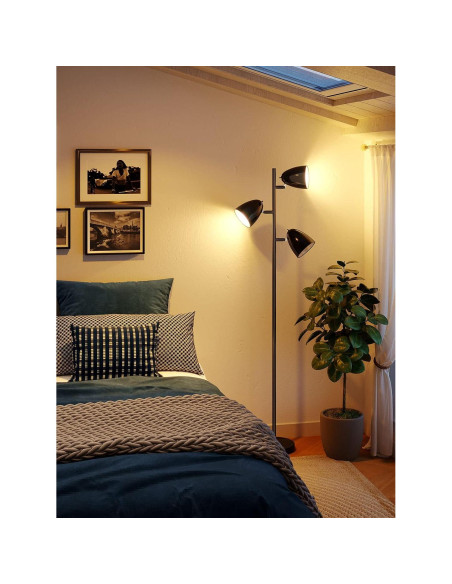 Lámpara de pie Addlon LED 3 luces ajustables 9W Negro Lámpara de pie Addlon LED 3 luces ajustables 9W Negro