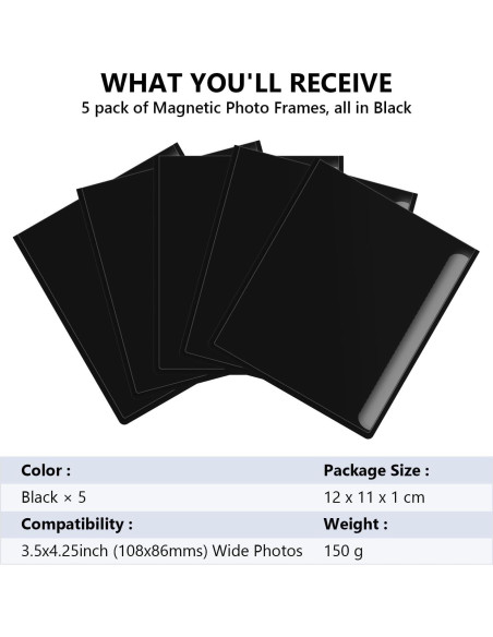 Paquete de 5 Marcos de Fotos Magnéticos HIYQIN para Instax Wide Paquete de 5 Marcos de Fotos Magnéticos HIYQIN para Instax Wide