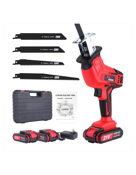 Sierra Recíproca Inalámbrica Drytuns 21V 3000RPM 4 Cuchillas Sierra Recíproca Inalámbrica Drytuns 21V 3000RPM 4 Cuchillas