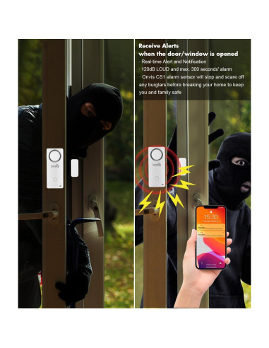 Sensor de contacto inalámbrico ONVIS CS2 para alarma y clima