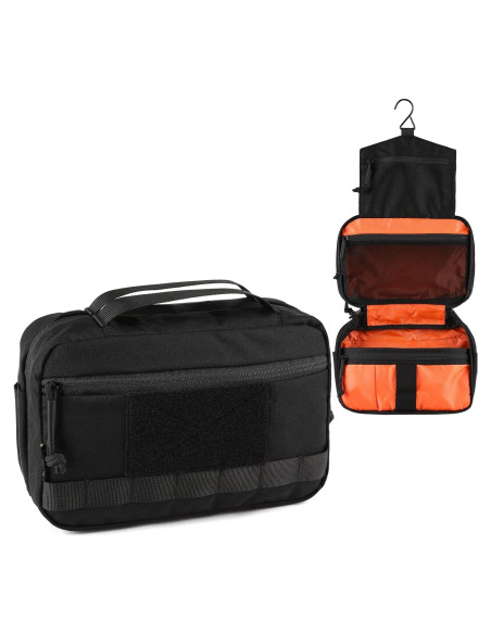 Bolsa de Aseo Táctica Militar Molle 28x18cm Negro Bolsa de Aseo Táctica Militar Molle 28x18cm Negro
