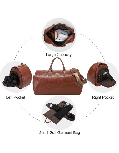 Bolsa de Viaje Impermeable Modoker 2 en 1 45L Marrón Claro