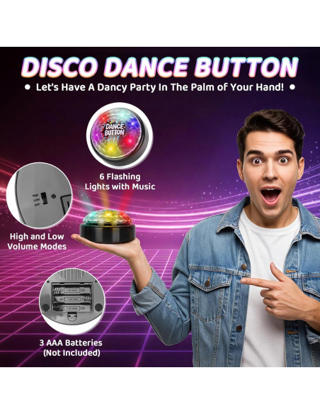 Botón de Baile Disco A_AIFAMY con 6 Luces y Sonido Botón de Baile Disco A_AIFAMY con 6 Luces y Sonido