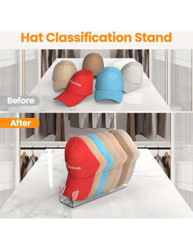 Organizador de Sombreros Nicetree, 2 Pcs Acrílico para 14 Gorras