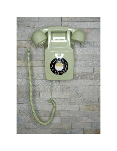 Teléfono de pared GPO 746 Verde con botón de presión
