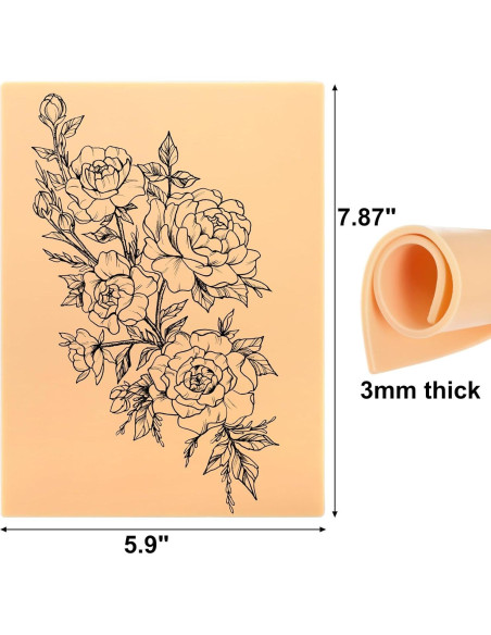 Pieles de Práctica de Tatuaje DEAYOU 16 Pcs 20x15 cm Silicona Pieles de Práctica de Tatuaje DEAYOU 16 Pcs 20x15 cm Silicona