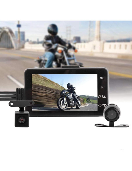 Grabadora de Conducción Motocicleta Boxonly Doble Lente HD 1080p Grabadora de Conducción Motocicleta Boxonly Doble Lente HD 1080p