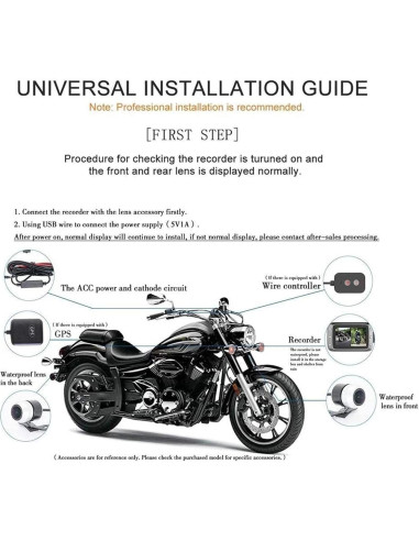 Grabadora de Conducción Motocicleta Boxonly Doble Lente HD 1080p