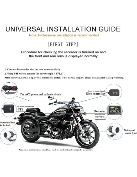 Grabadora de Conducción Motocicleta Boxonly Doble Lente HD 1080p Grabadora de Conducción Motocicleta Boxonly Doble Lente HD 1080p
