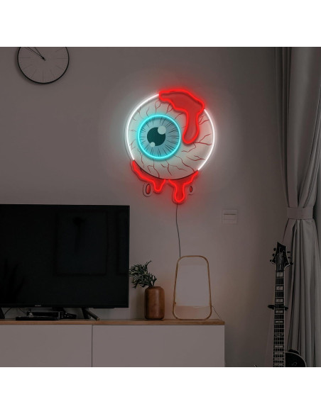 Cartel de Neón LED Ojo Sangriento Vital Neon 58.4x45.7cm Cartel de Neón LED Ojo Sangriento Vital Neon 58.4x45.7cm