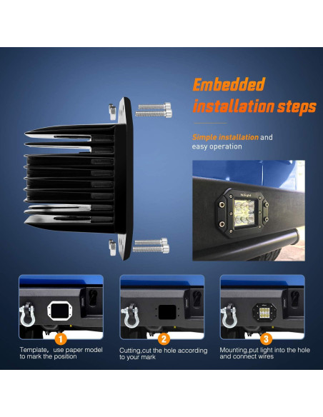 Nilight 2PCS 18W Luz de Trabajo LED Inundación Impermeable Nilight 2PCS 18W Luz de Trabajo LED Inundación Impermeable