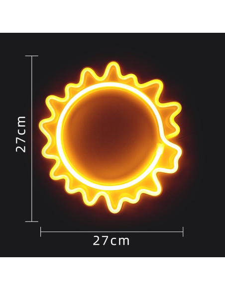 Cartel de Neón Girasol ENUOLI Luz Cálida USB y Batería Cartel de Neón Girasol ENUOLI Luz Cálida USB y Batería