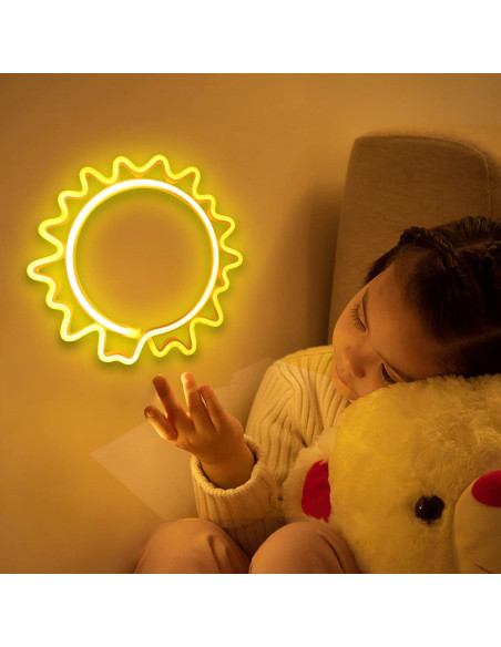 Cartel de Neón Girasol ENUOLI Luz Cálida USB y Batería Cartel de Neón Girasol ENUOLI Luz Cálida USB y Batería