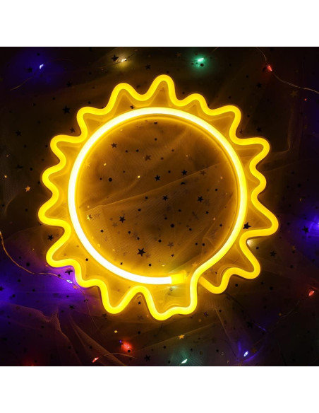 Cartel de Neón Girasol ENUOLI Luz Cálida USB y Batería Cartel de Neón Girasol ENUOLI Luz Cálida USB y Batería