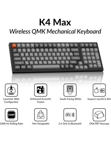 Teclado Mecánico Inalámbrico Keychron K4 Max 96% Retroiluminado