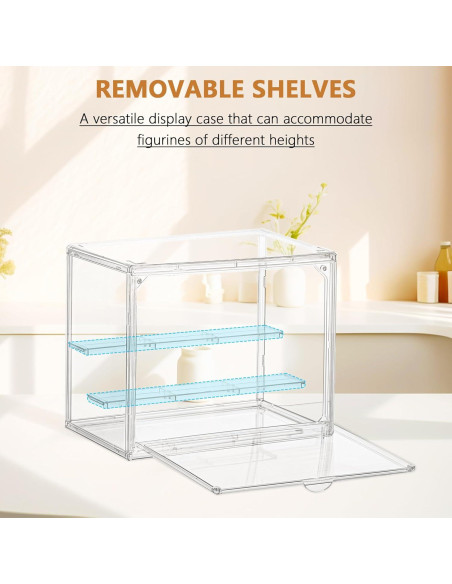 Caja de Exhibición Acrílica LXLXXL 4 Niveles Ajustable Transparente Caja de Exhibición Acrílica LXLXXL 4 Niveles Ajustable Transparente