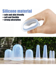 Juego de Ventosas de Silicona MAFLY para Masaje Facial y Corporal 2