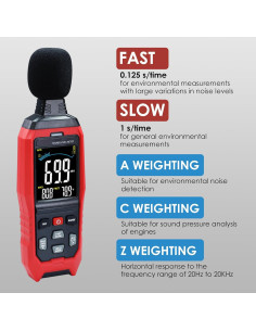 Medidor de Decibelios Digital Gain Express SLM-390 30-130dB 2