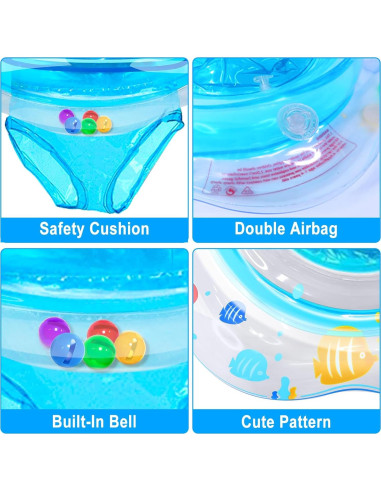 Flotador de piscina AMENON para bebés 6-12 meses con asiento