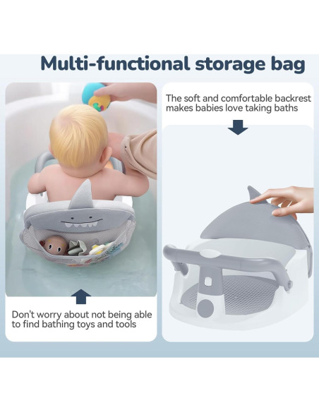 Asiento de Baño Antideslizante TOSGN para Bebés 6-24 Meses Asiento de Baño Antideslizante TOSGN para Bebés 6-24 Meses