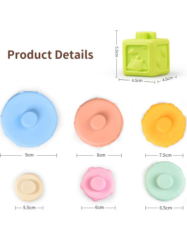 Juguetes Montessori SeventhDuck 2 en 1 para Bebés 0-6 Meses