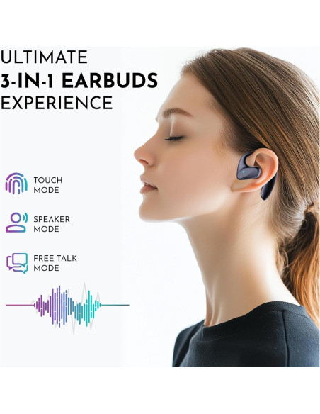 Auriculares de Traducción AI KojinTora Inalámbricos Bluetooth Negro Auriculares de Traducción AI KojinTora Inalámbricos Bluetooth Negro