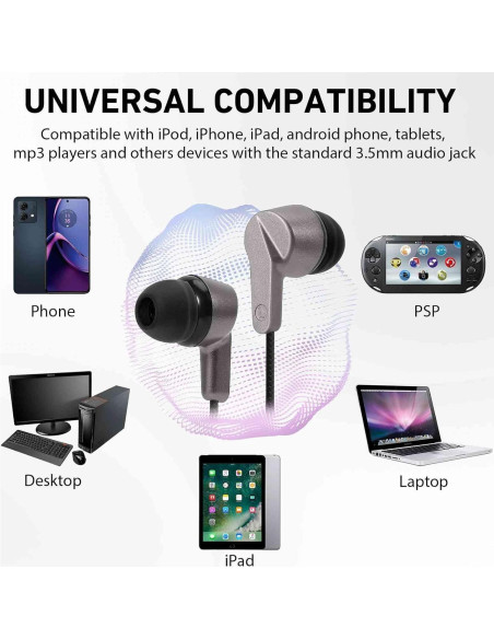 Auriculares UrbanX R2 Intrauditivos con Micrófono 1.2m Negro Auriculares UrbanX R2 Intrauditivos con Micrófono 1.2m Negro