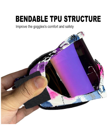 Gafas de Esquí Motocross Immoono OTG Anti UV para Mujeres y Niñas