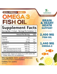 Aceite de Pescado Omega 3 2400 mg Nature's Nutrition - 60 Cápsulas 2