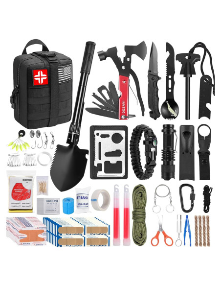 Kit de Supervivencia DOZAVI 142 Piezas con Primeros Auxilios Kit de Supervivencia DOZAVI 142 Piezas con Primeros Auxilios