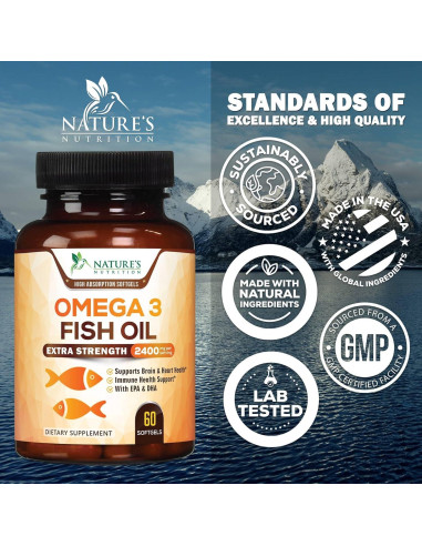 Aceite de Pescado Omega 3 2400 mg Nature's Nutrition - 60 Cápsulas