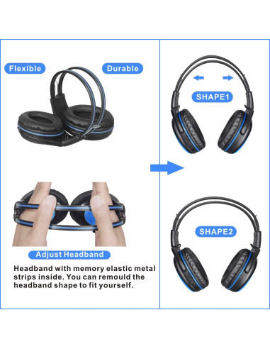 Auriculares Inalámbricos IR Simolio SM-562B1 para DVD de Coche