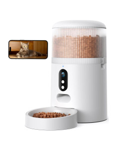 Dispensador automático de comida para gatos Faroro 4L con cámara HD 3MP