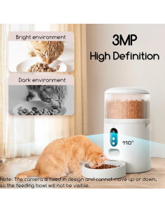 Dispensador automático de comida para gatos Faroro 4L con cámara HD 3MP 2