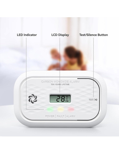 Detector de Monóxido de Carbono Putogesafe con Pantalla LCD