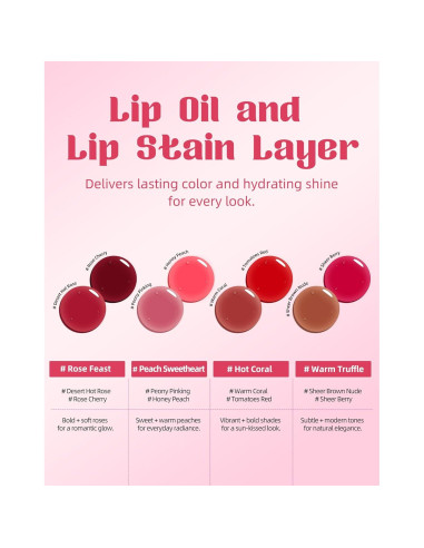 Set de Tinte Labial y Aceite Labial Bayfree - Coral Caliente